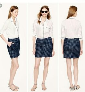 J. Crew Postcard Polka Dot Denim Mini Skirt
J.